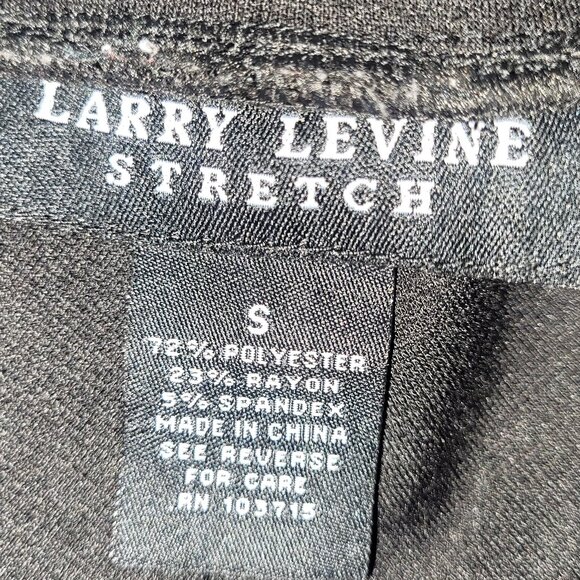 Larry Levine Black Pull On Stretch Straight Leg Pant Size Small EUC - Picture 6 of 7